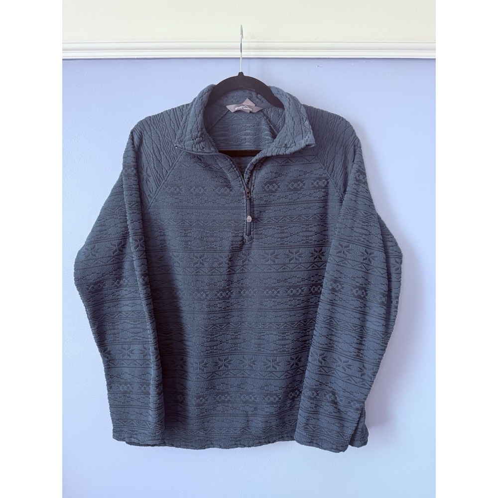 EDDIE BAUER Women's Fleece QUARTER ZIP Long Sleeve Pullover Blue‎ Size M